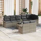  Set od 9 dijelova vrtnih sofa s jastučićima sivi poli ratan | shoptok.hr