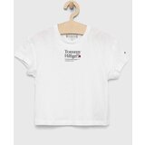 Tommy Hilfiger Otroška bombažna kratka majica bela barva | Shoptok.si