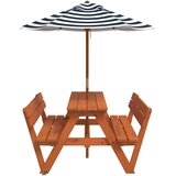  Stol za piknik za 4 djece sa suncobranom od masivne jelovine | shoptok.hr