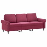  3-dijelni set sofa s jastucima crvena boja vina baršunasti | shoptok.hr