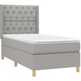  box spring s madracem LED svjetlosivi 80x200 cm tkanina | shoptok.hr