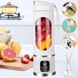 prenosivi mini blender 450 ml za smutije, sokove i šejkove bela