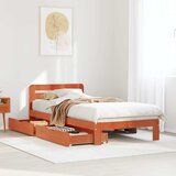 Maison Chic Posteljni okvir - Enojna postelja - Postelja za odrasle brez vzmetnice voščeno rjav 75x190 cm borovina-J13482, (21765585) | Shoptok.si
