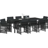  Vrtni set za objed 9 kom. Crna poliratan | shoptok.hr