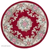 Flair Rugs crveni vuneni tepih Aubusson, ⌀ 120 cm Cijene