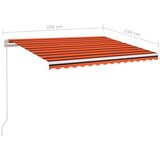 Tenda na ručno uvlačenje LED 350 x 250 cm narančasto-smeđa | shoptok.hr