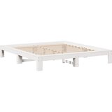  Okvir kreveta bez madraca bijeli 200x200 cm od masivne borovine | shoptok.hr