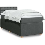 vidaXL Box spring postelja z vzmetnico temno siva 90x190 cm blago | Shoptok.si