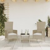  3-dijelni vrtni blagovaonski set od poliratana s jastucima bež | shoptok.hr