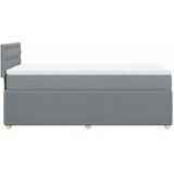  Box spring krevet s madracem svjetlosivi 90x190 cm od tkanine Slike