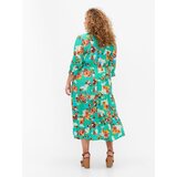 Zizzi Obleka 'MIYA' bež / rjava / žad / oranžna | Shoptok.si