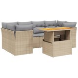  7-dijelni set vrtnih sofa od poliratana s jastucima bež | shoptok.hr