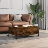  Stolić za kavu s kotačima boja hrasta 91 x 55 x 34 cm drveni | shoptok.hr
