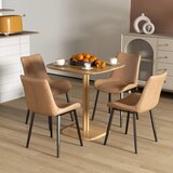  Blagovaonski stol 70 x 70 cm kuhinjski stol za 4 osobe izrađen od kaučukovca za kuhinju blagovaonicu prirodni | shoptok.hr