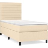  Krevet s oprugama i madracem krem 90 x 190 cm od tkanine | shoptok.hr