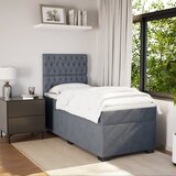 Box spring krevet s madracem tamnosivi 90x190 cm baršunasti | shoptok.hr