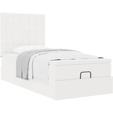 vidaXL Otomanski posteljni okvir z vzmetnico bel 90x190 cm um. usnje | Shoptok.si