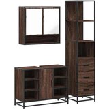 vidaXL 3-dijelni set kupaonskog namještaja boja smeđeg hrasta drveni | shoptok.hr