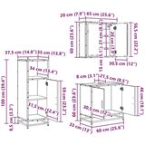 vidaXL set namještaja za kupaonicu 3 pcs crni hrast 60 x 33 x 60 cm | shoptok.hr