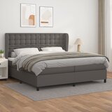 The Living Store Box spring postelja z vzmetnico siva 200x200 cm umetno usnje - Box Spring Postelja, (21517923) Cene