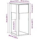 vidaXL Tower stalak za računalo s ladicom boja betona 30x44x74 cm | shoptok.hr