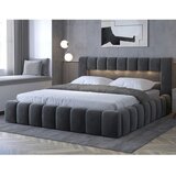ELTAP Sivi tapecirani bračni krevet s prostorom za odlaganje s podnicom 140x200 cm Lamica – | shoptok.hr