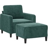  Fotelja s tabureom tamnozelena 60 cm baršunasta | shoptok.hr