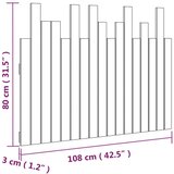  Zidno uzglavlje bijelo 108 x 3 x 80 cm od masivne borovine | shoptok.hr