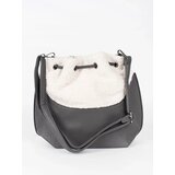 Shelvt Grey women's handbag with lamb fur | Shoptok.si