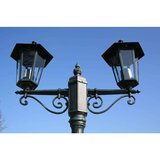 vidaXL Vrtna stupna svjetiljka 215 cm tamnozelena/crna aluminijska | shoptok.hr