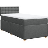 vidaXL Box spring postelja z vzmetnico temno siva 90x190 cm blago, (21291824) | Shoptok.si