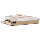 Maison Chic Posteljni Okvir - Dvoposteljna postelja brez vzmetnice 200x200 cm trdna borovina, (22081556) | Shoptok.si