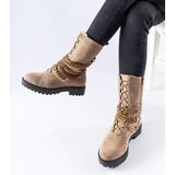 Gemre Beige insulated ankle boots with chain Carroll | Shoptok.si
