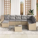  Set vrtnih blagovaonica od 9 komada s jastučićima Crna Poli Ratan | shoptok.hr