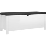  Kutija za pohranu s jastukom sjajna bijela 105x40x45 cm drvena | shoptok.hr