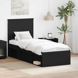  Krevetna konstrukcija Crna 75 x 190 cm Čvrsto borovo drvo | shoptok.hr