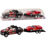  Auto za igru s prikolicom i sportskim autićem - crni | Shoptok.si
