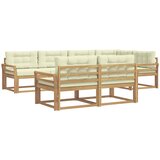 vidaXL Zunanja garnitura za sedenje 6 pcs Bela in krem Poliester, (5000281216) | Shoptok.si