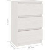 vidaXL Nočna omarica 2 kosa bela 40x29,5x64 cm trdna borovina | Shoptok.si