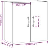 vidaXL stenska omarica sonoma hrast 60x31x60 cm inženirski les | Shoptok.si