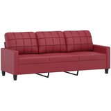  3-dijelni set sofa s jastucima boja vina od umjetne kože | shoptok.hr