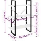 vidaXL ormarić za knjige s 3 razine bijeli 80x30x105 cm od borovine | shoptok.hr