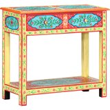 Maison Chic Ročno barvana konzolna miza - miza ob steni 80x35x75 cm trden mangov les, (21786657) | Shoptok.si