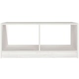vidaXL Klubska mizica bela 75x50x33,5 cm trdna borovina | Shoptok.si