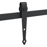 Mini set za klizna vrata ormarića crni 122 cm ugljični čelik | shoptok.hr