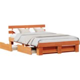  Konstrukcija postelje z vzglavjem Voskast rjav 150 x 200 cm, (5000128116) | Shoptok.si