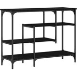  Konzolni stol s policom s pohranom Crni hrast 100 x 35 x 75 cm | shoptok.hr