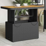  Vrtna miza črna 100x55x73 cm poli ratan in akacijev les | Shoptok.si