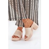 Boto Women Sandals On Heel And Platform Beige Omeisa | Shoptok.si