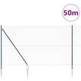 vidaXL Heksagonalna ograja Zelena 1,5x50 m Jeklo, Ograjne stebre s spike 13 kos Ø32 mm 170 cm Galvanizirano jeklo | Shoptok.si